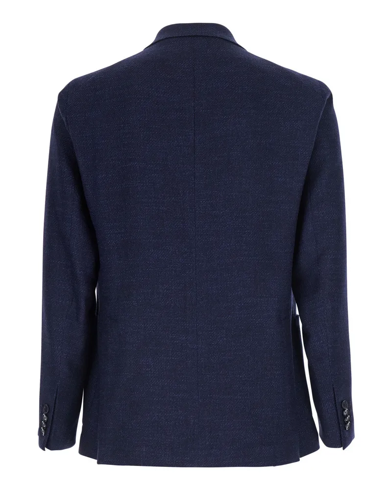 Tagliatore Men's Jacket Single-Breasted Blue Wool Blazers Navy