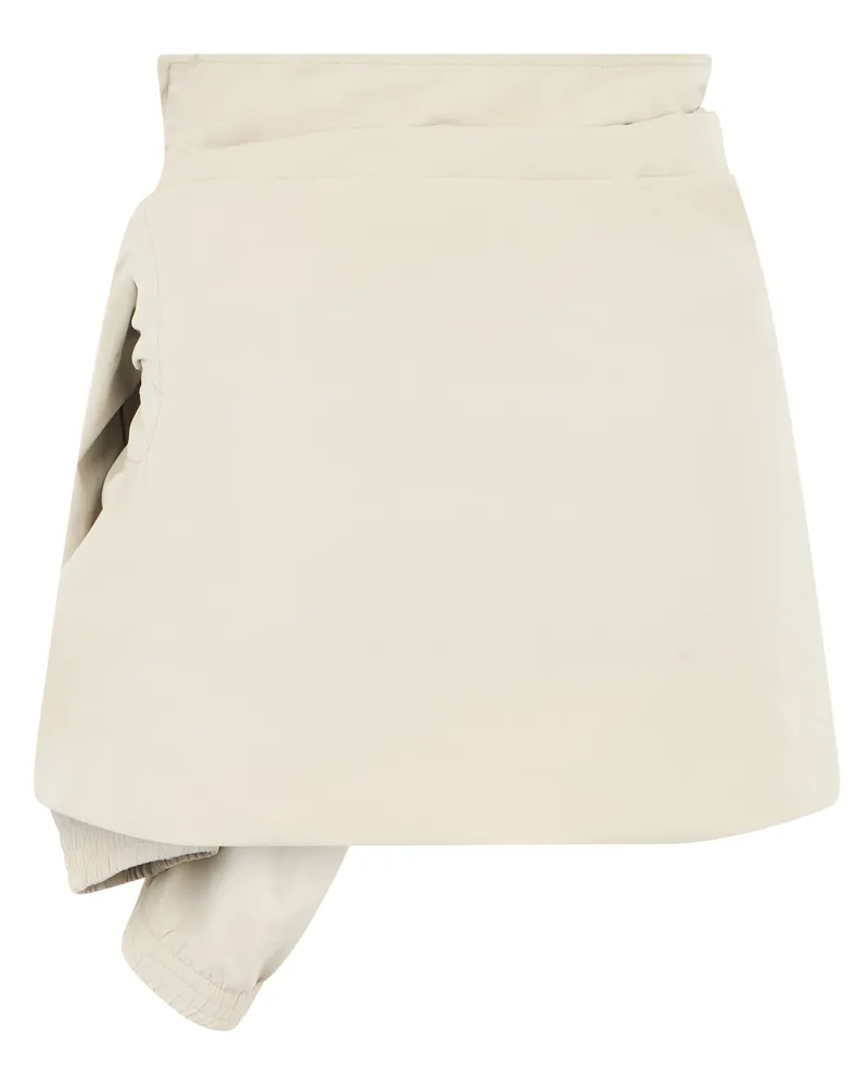Balenciaga Women's Short Skirt With Side Knot Beige Polyester Beige