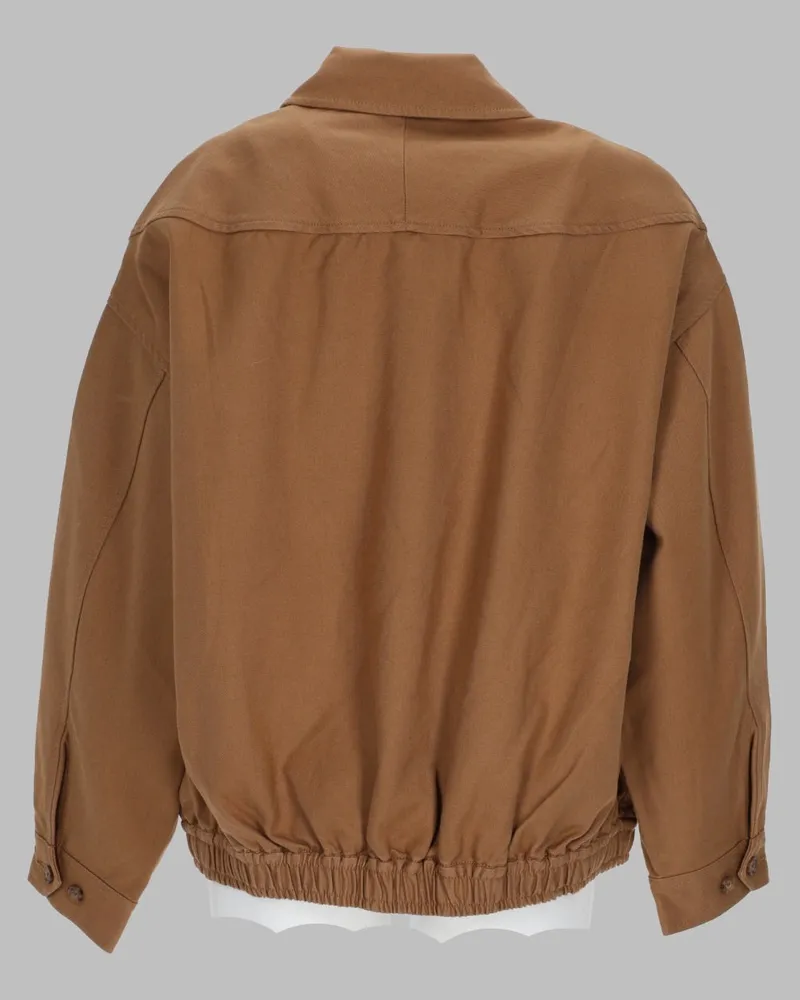 Ralph Lauren Women's Logo-Embroidered Cotton Bomber Jacket Brown Brown
