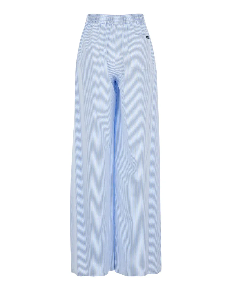 Dolce & Gabbana Women's Pants Light Blue Striped Motif Trousers Blue