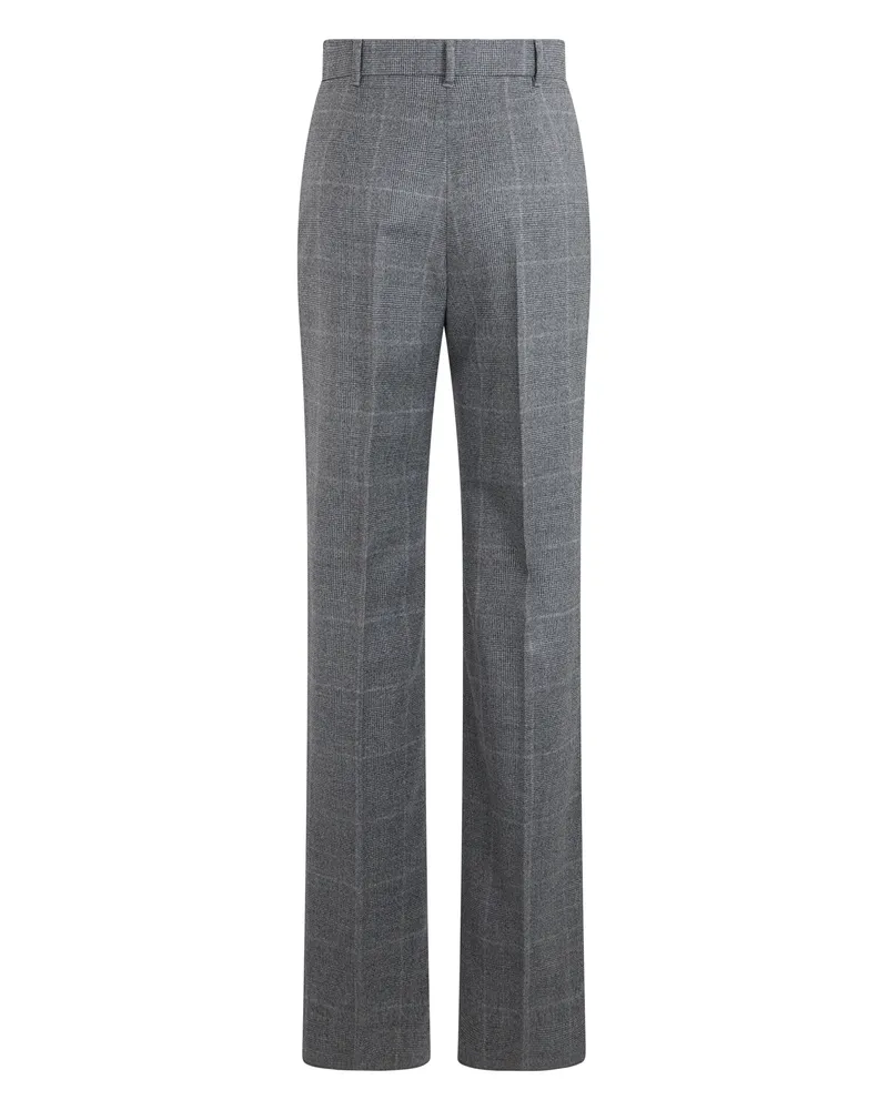 Max Mara Women's High-Waisted Virgin Wool Trousers Grey Straight 
