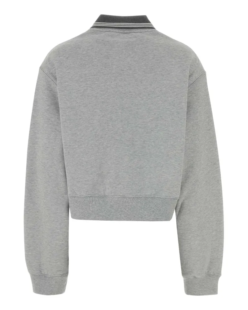 Miu Miu Women's Melange Grey Cotton Oversize Sweatshirt Grigio Exterior: Felpe Gray