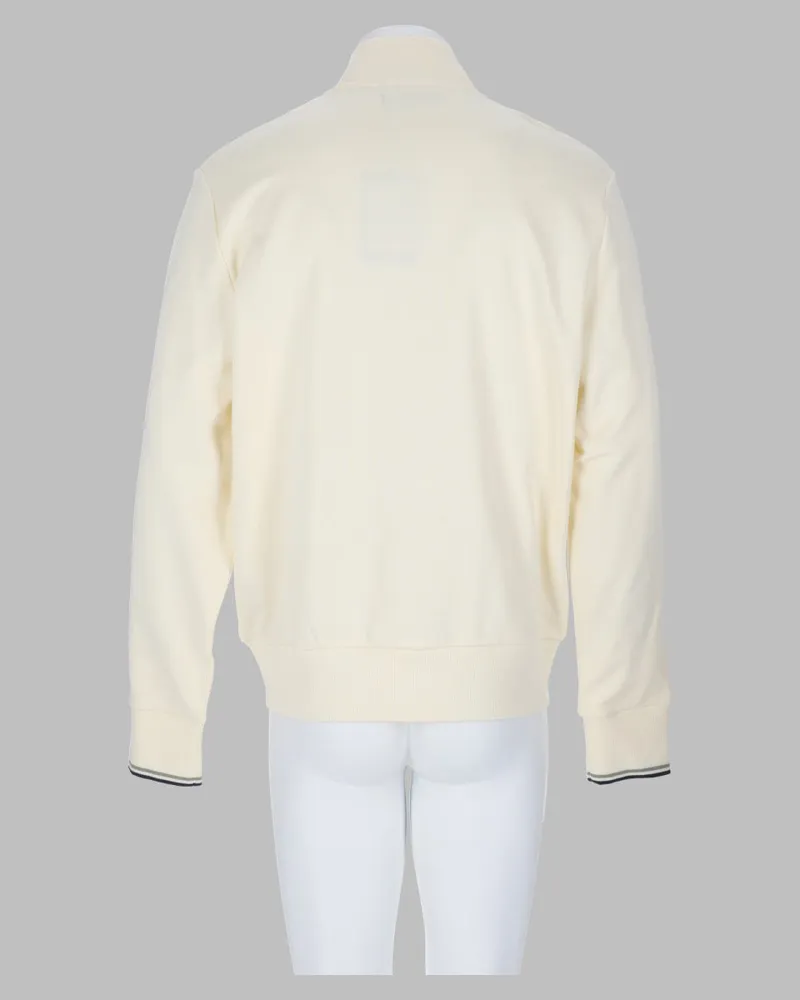 Fred Perry Cotton Zip-Up Sweatshirt — Beige Beige