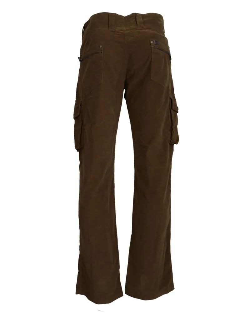 Ermanno Scervino Cotton Corduroy Cargo Pants — Brown Brown