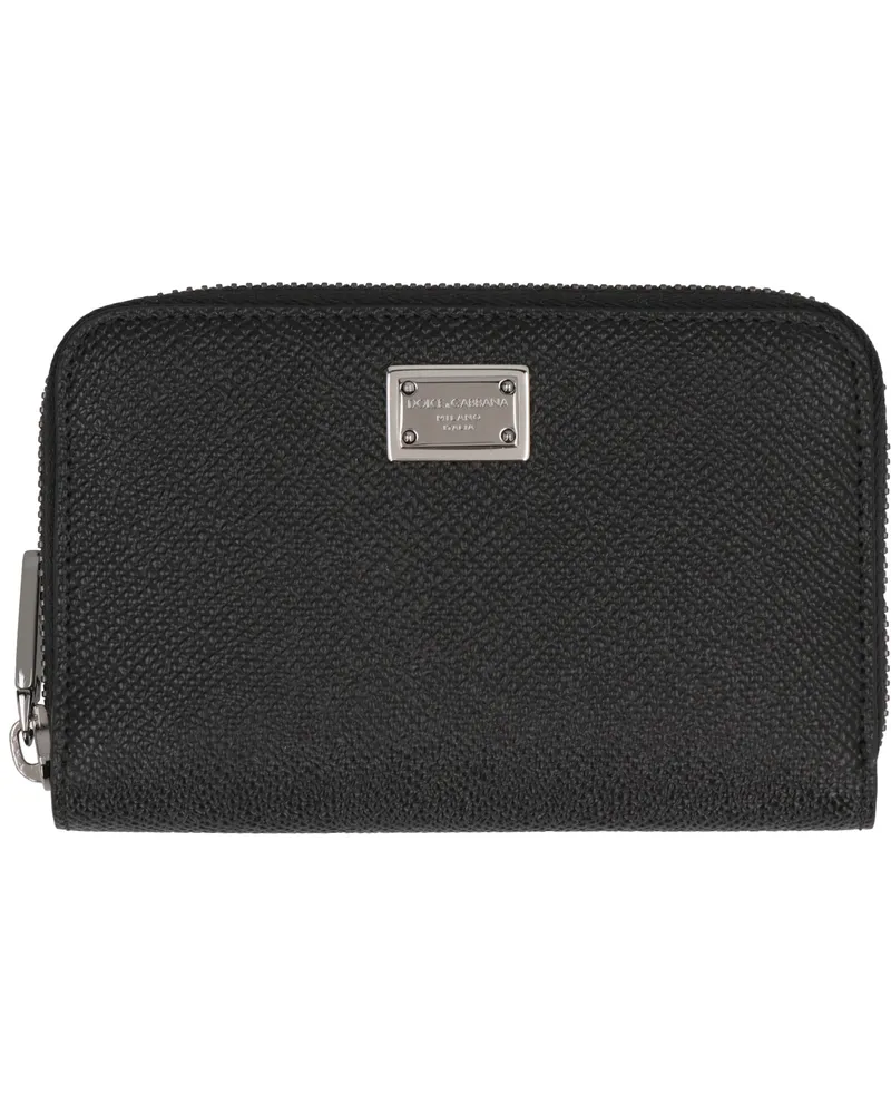 Dolce & Gabbana Men's Leather Wallet Black Calf & Cardholders Black