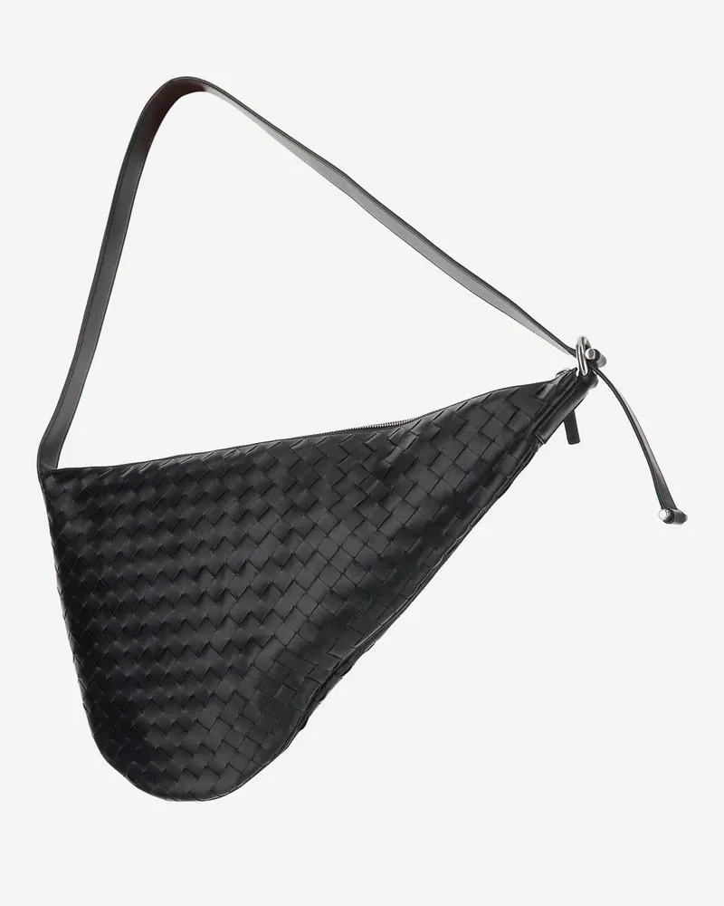 Bottega Veneta Men's Virgule Calfskin Messenger Bag Black Black