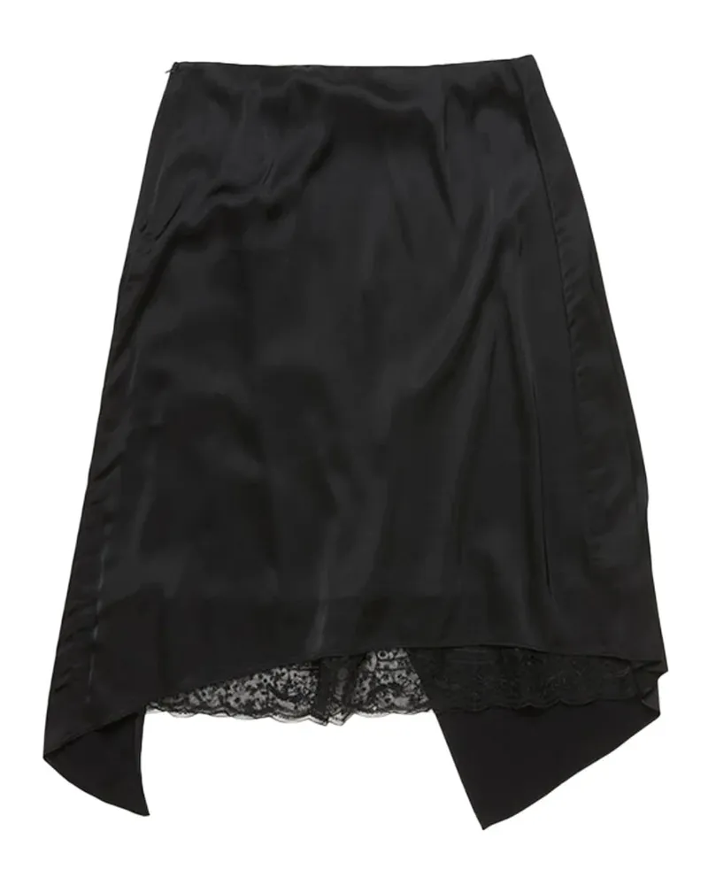 Acne Studios Layered Satin Skirt — Black Black