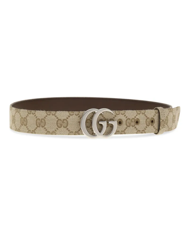 Gucci Women's Gg Marmont Belt Vintage Sand Fabric E Braces Beige