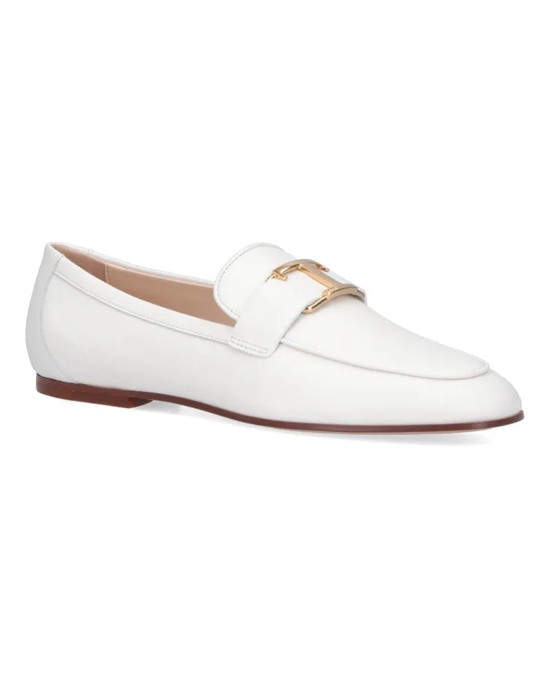 TOD'S Women's Flat Shoes White Outer Material: Calf Leather White
