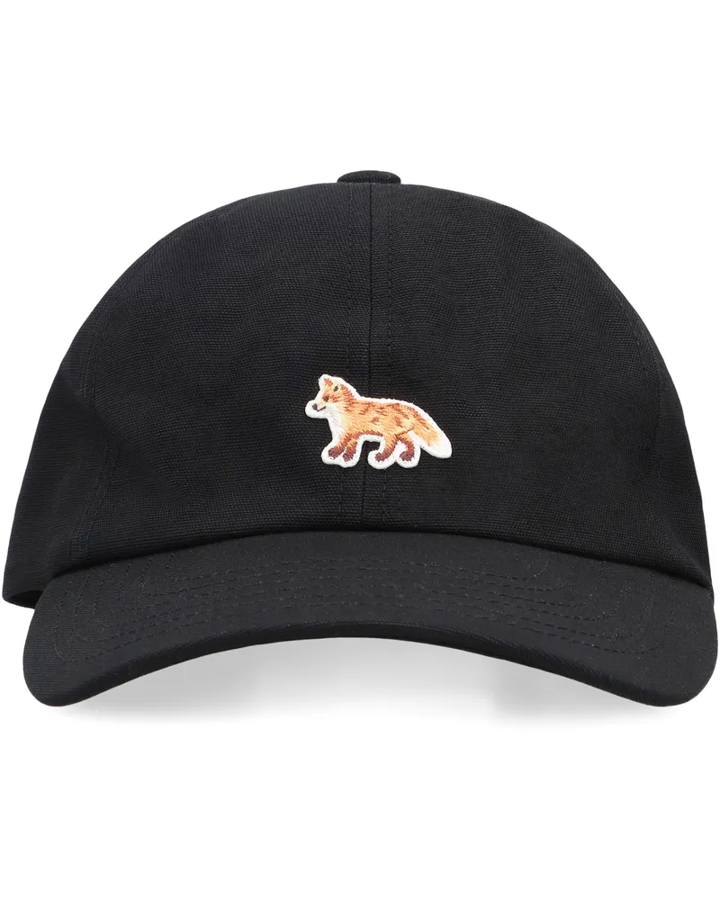 Kitsuné Men's Black Cotton Logo Baseball Cap Hat Black
