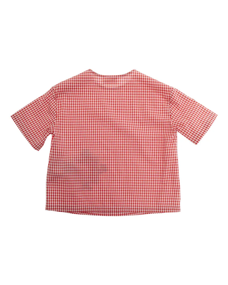 Gucci Unisex Shirt Baby Boy Red Fabric Blouses And Red
