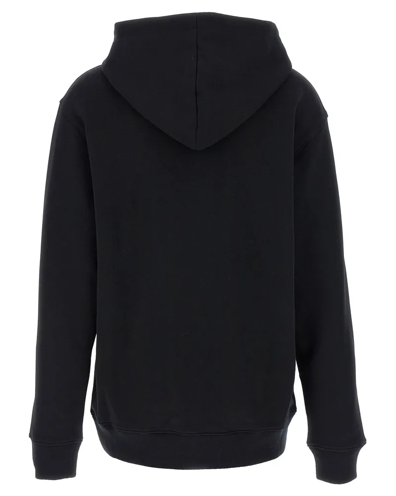 Moschino Smiley-Embroidered Cotton Hoodie — Black Black