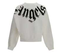 Men Big Neck Logo Sweatshirt Off White Black Cotton; Elastane Sweatshirts Sweater