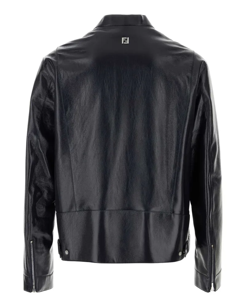 Fendi Fpj143avzr F0n5w Blueberry Giacche Pelle Jacket Black