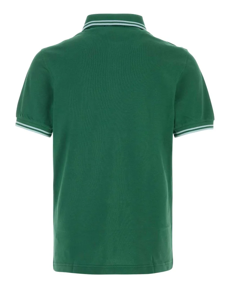 Fred Perry Men's Twin Polo Shirt Green Cotton Green