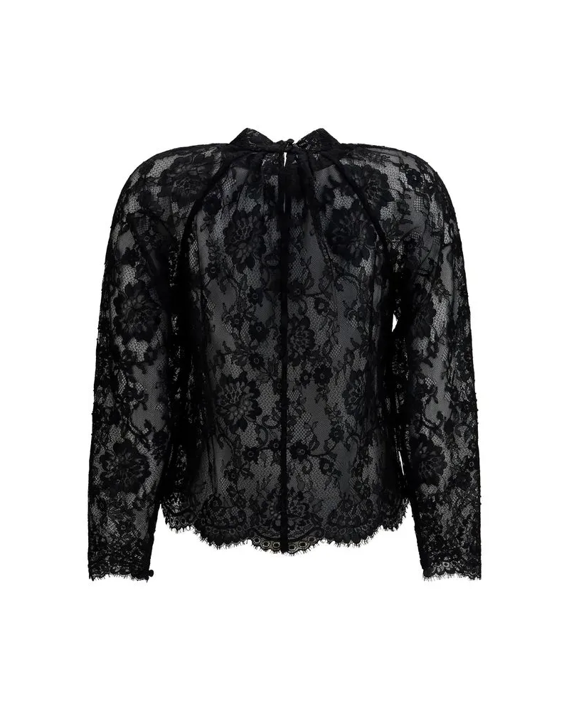 Self-Portrait Women's Black Polyamide Blouse Black