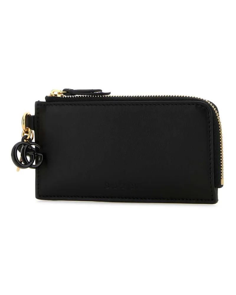 Gucci Women's Black Leather Card Holder Nero Calf Skinvarnish Portafogli Black