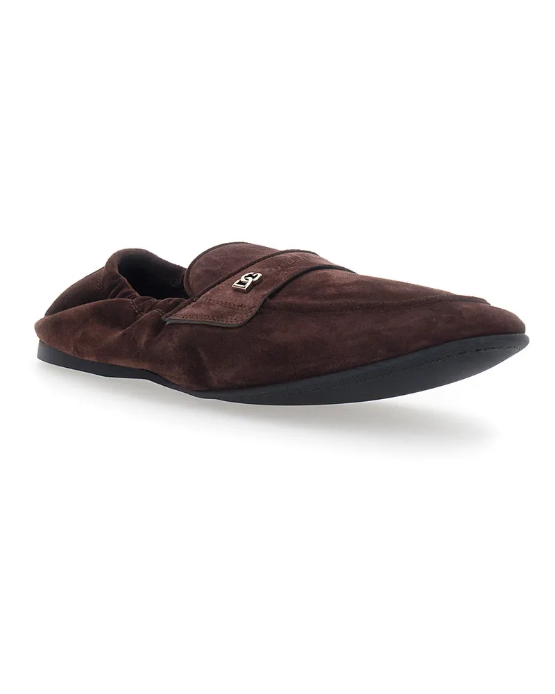 Dolce & Gabbana Men's Loafers Ariosto Brown Suede Brown