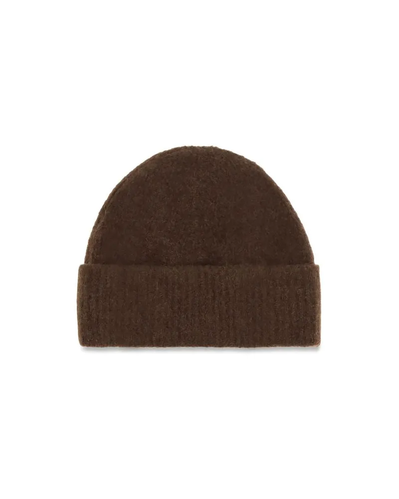 AMI Paris Men's Brown Wool Oves Aries Beanie Accessory Brown