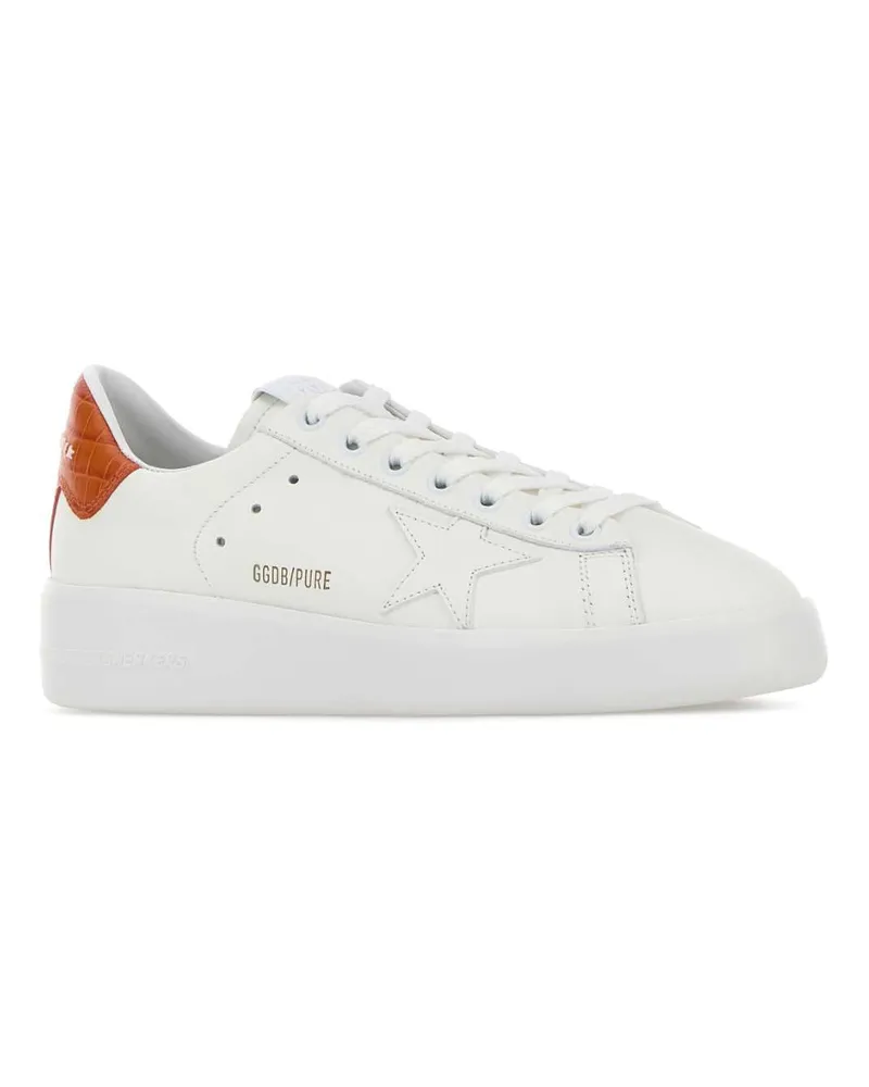 Golden Goose Women's White Leather Pure New Sneakers Whiteorange White