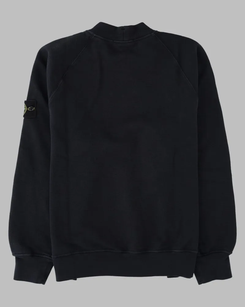 Stone Island Logo Patch Cotton Sweatshirt — Black Black