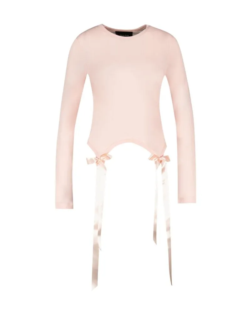 Simone Rocha Women's Bow Tail Easy T-Shirt Pink Synthetic Pink