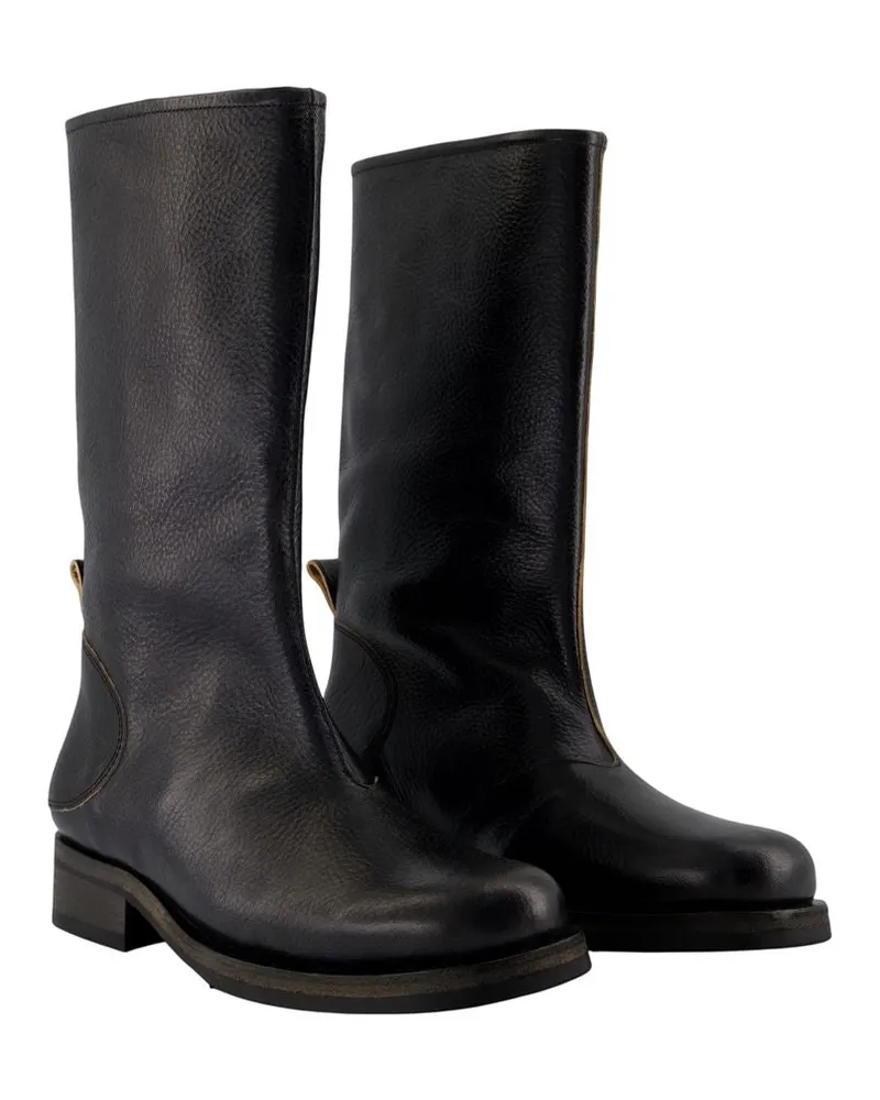 Our Legacy Unisex Haul Camion Ankle Boots -  Leather Black Calfskin Shoes Ankle-Boots Black