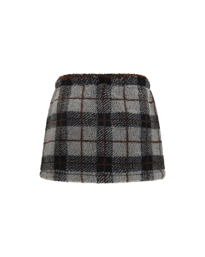 Miu Miu Women's Multicolor Nylon Mini Skirt Gray