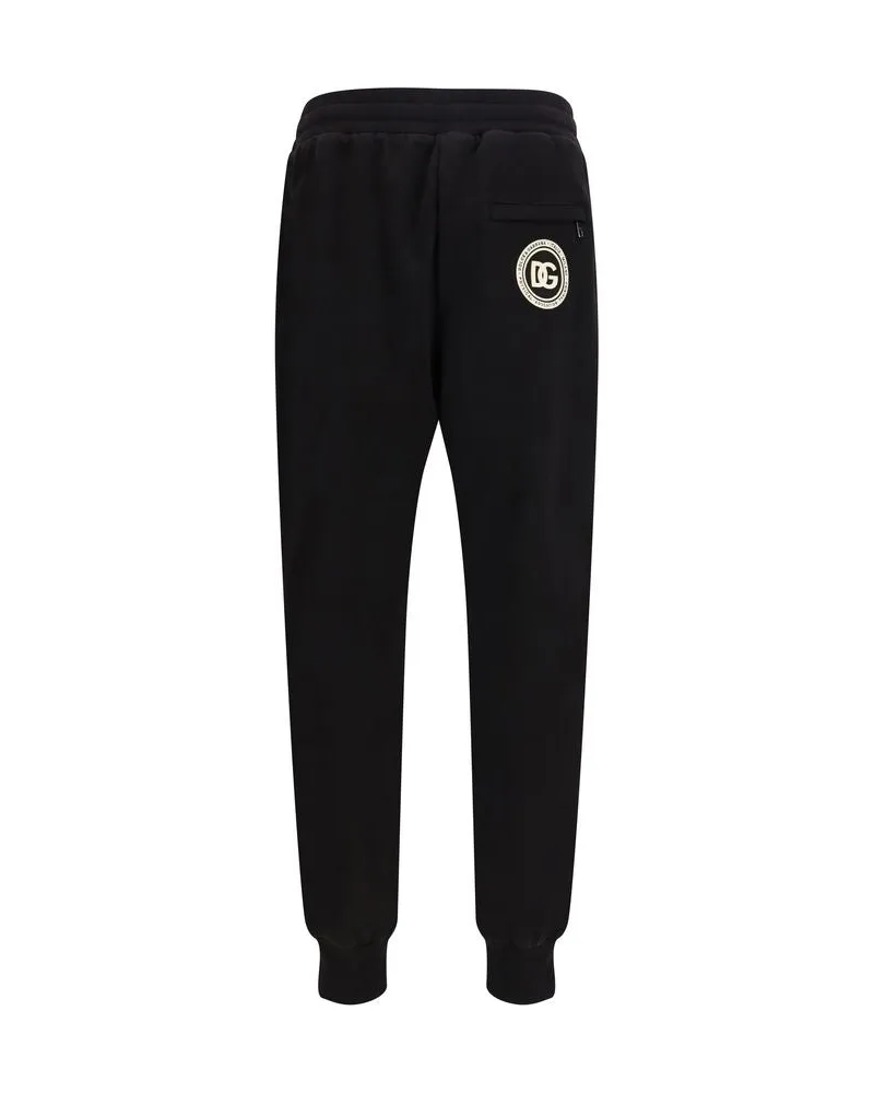 Dolce & Gabbana Men's Black Cotton Casual Pants Black