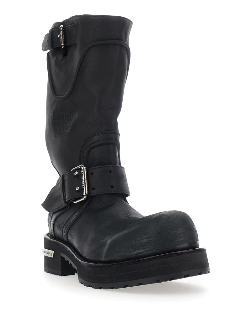 Balenciaga Men's Boots Venom Black Leather Black