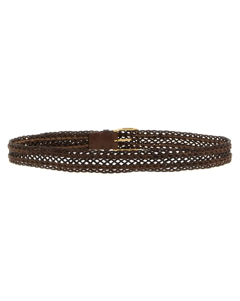 Brunello Cucinelli Braided Calf Belt — brown Brown