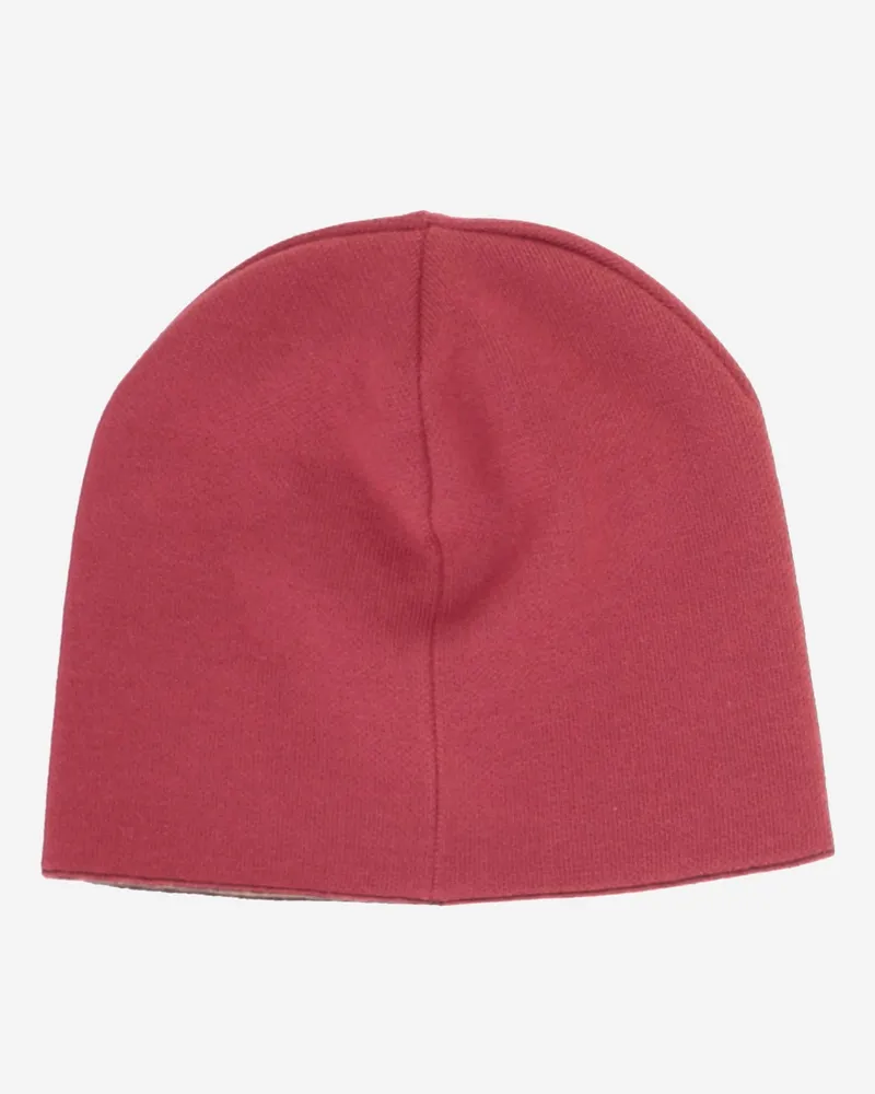 Fendi Girls' Reversible Wool Beanie With Logo Red Hat Red