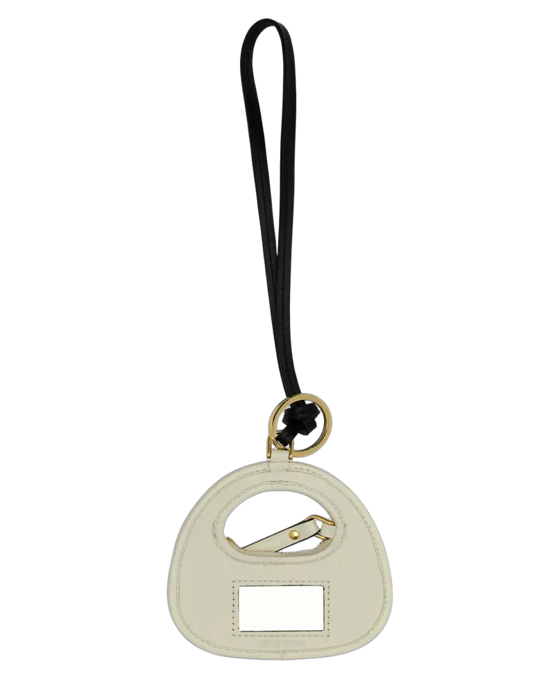 Miu Miu Bianco Portachiavi Keychains Beige