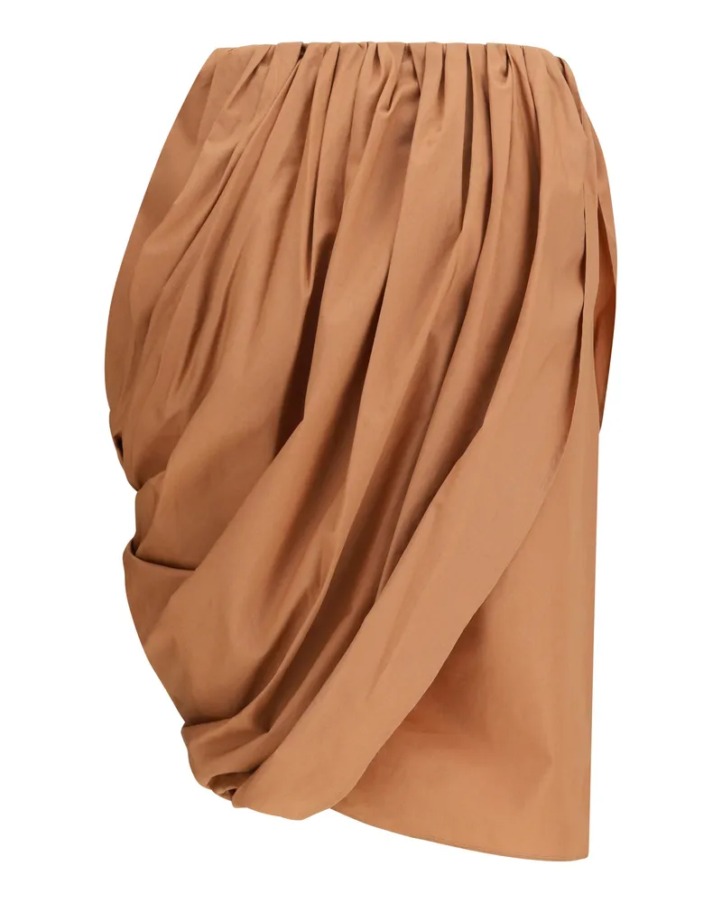 Chloé Draped Cotton Skirt — Beige Beige