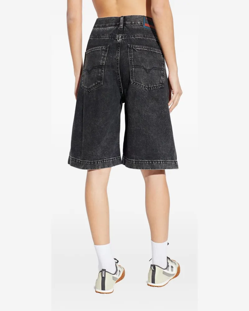 Diesel Faded Denim Shorts — Black Black
