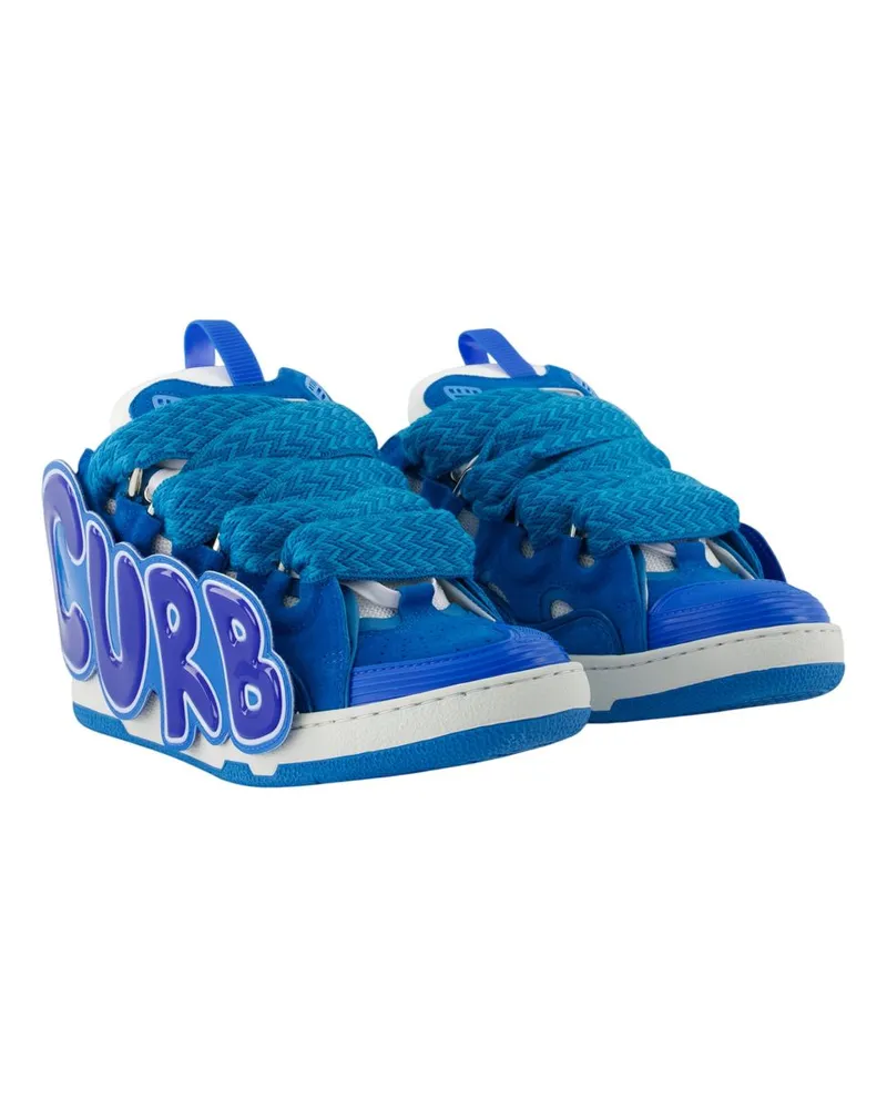 Lanvin Women's Curb Sneaker Blue Synthetic Blue