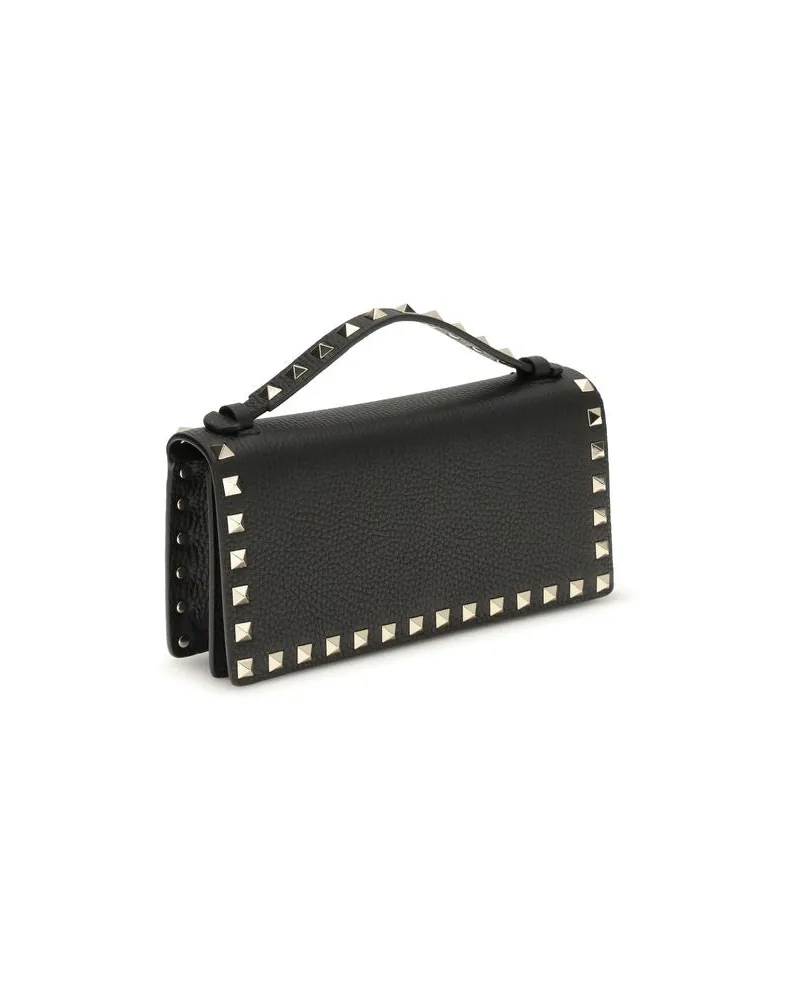 Valentino Garavani Women's Black Calf Leather Bos Taurus Wallet Black