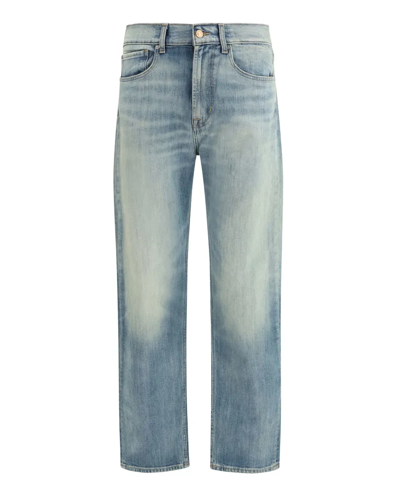 7 for all mankind Men's Jeans Easy Straight Mid-Rise Blue Cotton Blue
