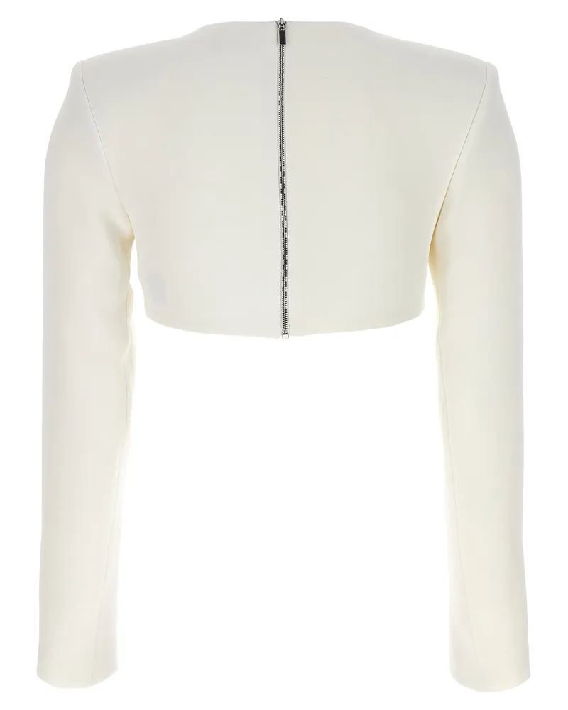David Koma Crystal Chain Detail Top — Cream Cream