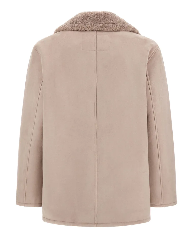 Herno Shearling-Inspired Polyester Coat — Gray Gray