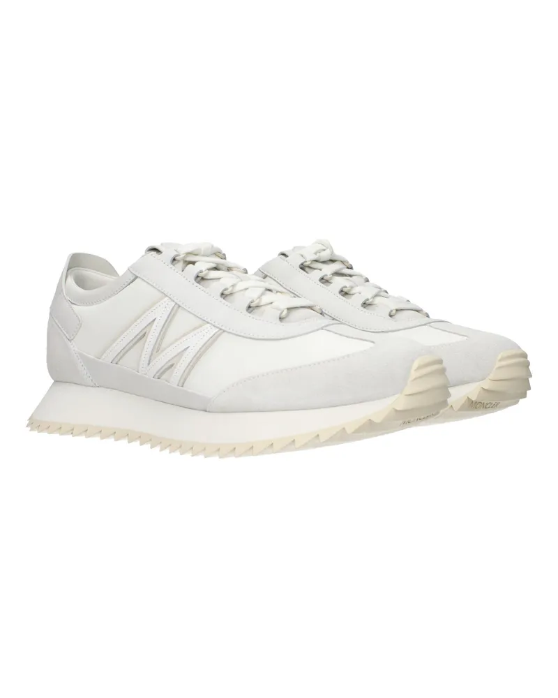 Moncler Men's White Leather Athletic Sneakers White
