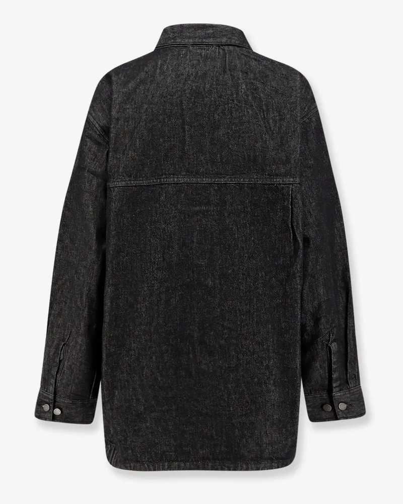 Entire Studios Women's Herculean Black Denim Shirt-Jacket Cotton Black