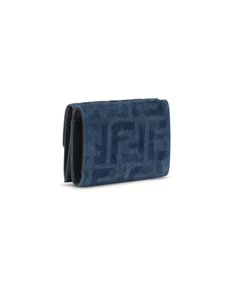 Fendi FF Monogram Jacquard Wallet — Blue Blue