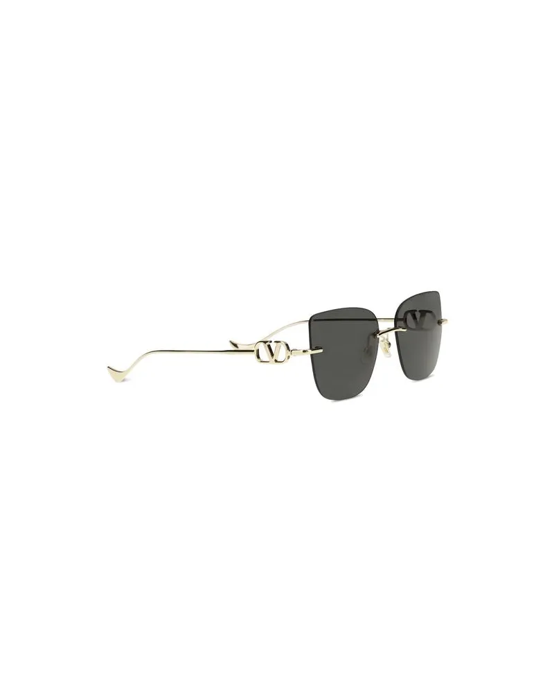 Valentino Garavani Women's Black Metal Sunglasses Black