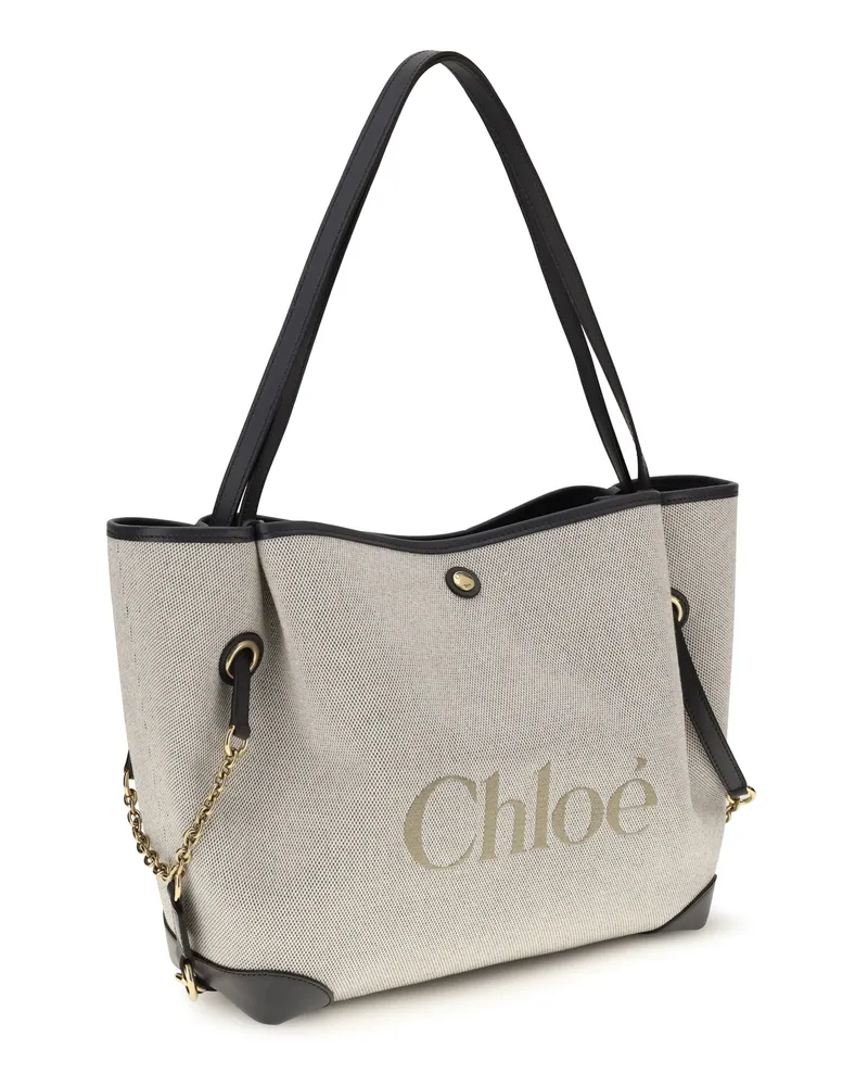 Chloé Canvas Tote Shoulder Bag — Black Black
