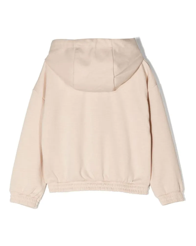 Michael Kors Stretch Polyester Blend Hoodie — Beige Beige