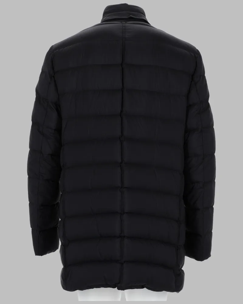 Herno Quilted Polyamide Coat — Black Black