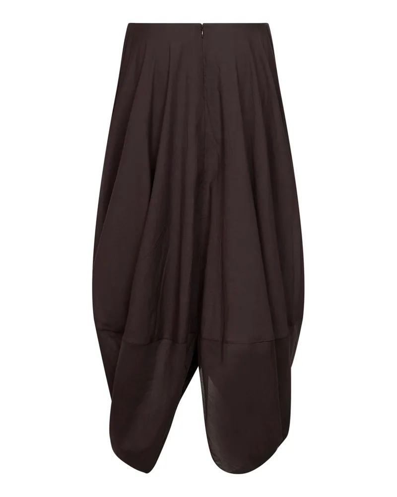 Totême Asymmetric Cocoon Drape Skirt — Brown Brown