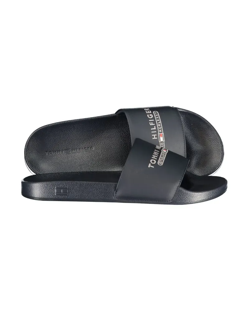 Tommy Hilfiger Logo-Embroidered Polyurethane Slipper — Blue Blue
