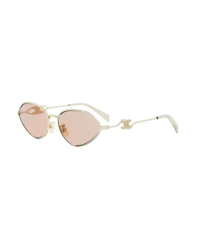 Celine CL40354U Metal Aviator Sunglasses — Gold Gold